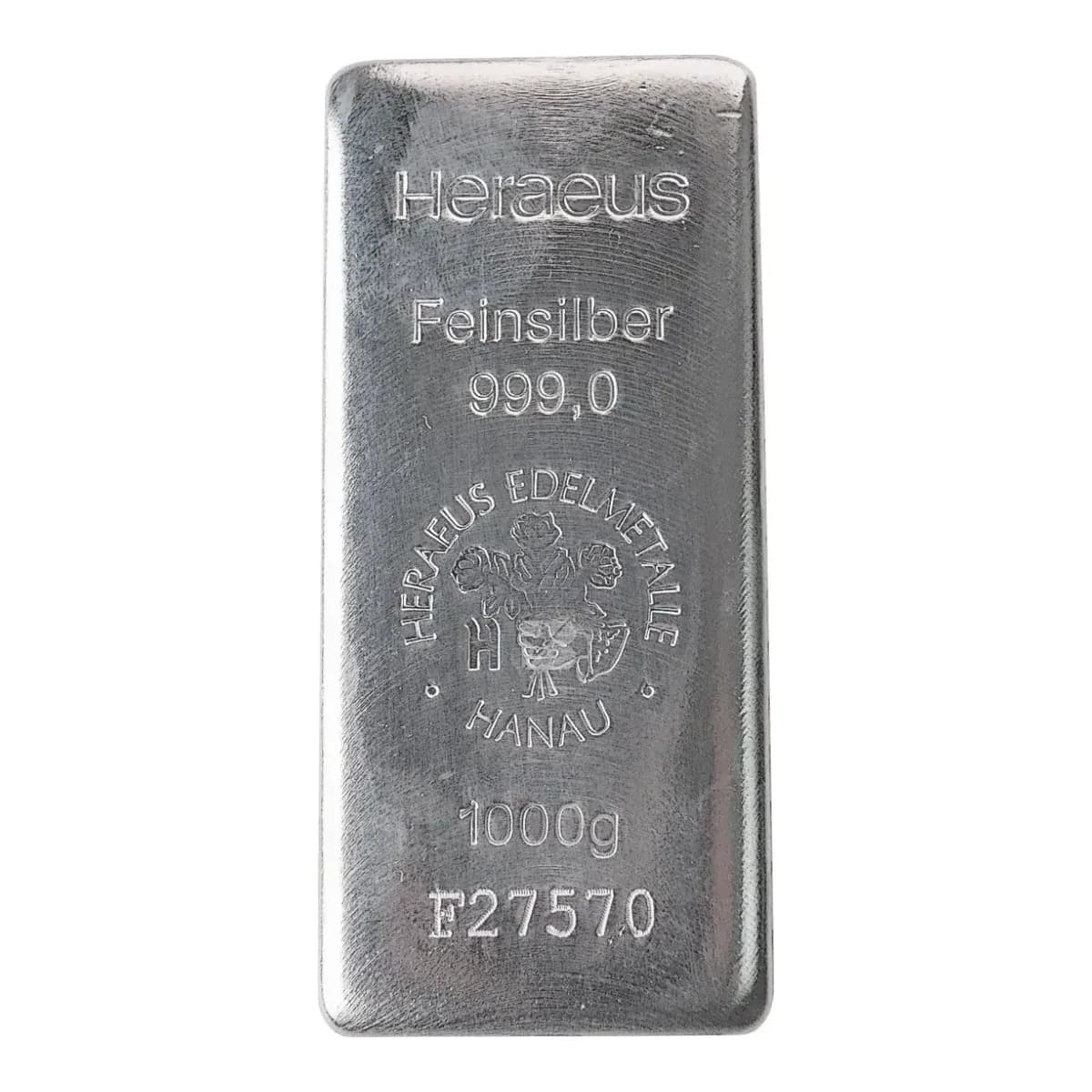 1 Kilo Heraeus Silver Bar (Cast)