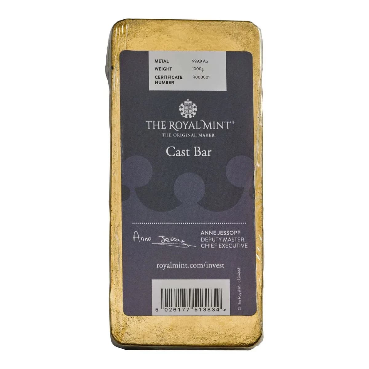 1 Kilo Royal Mint Gold Bar (Cast) – view 2