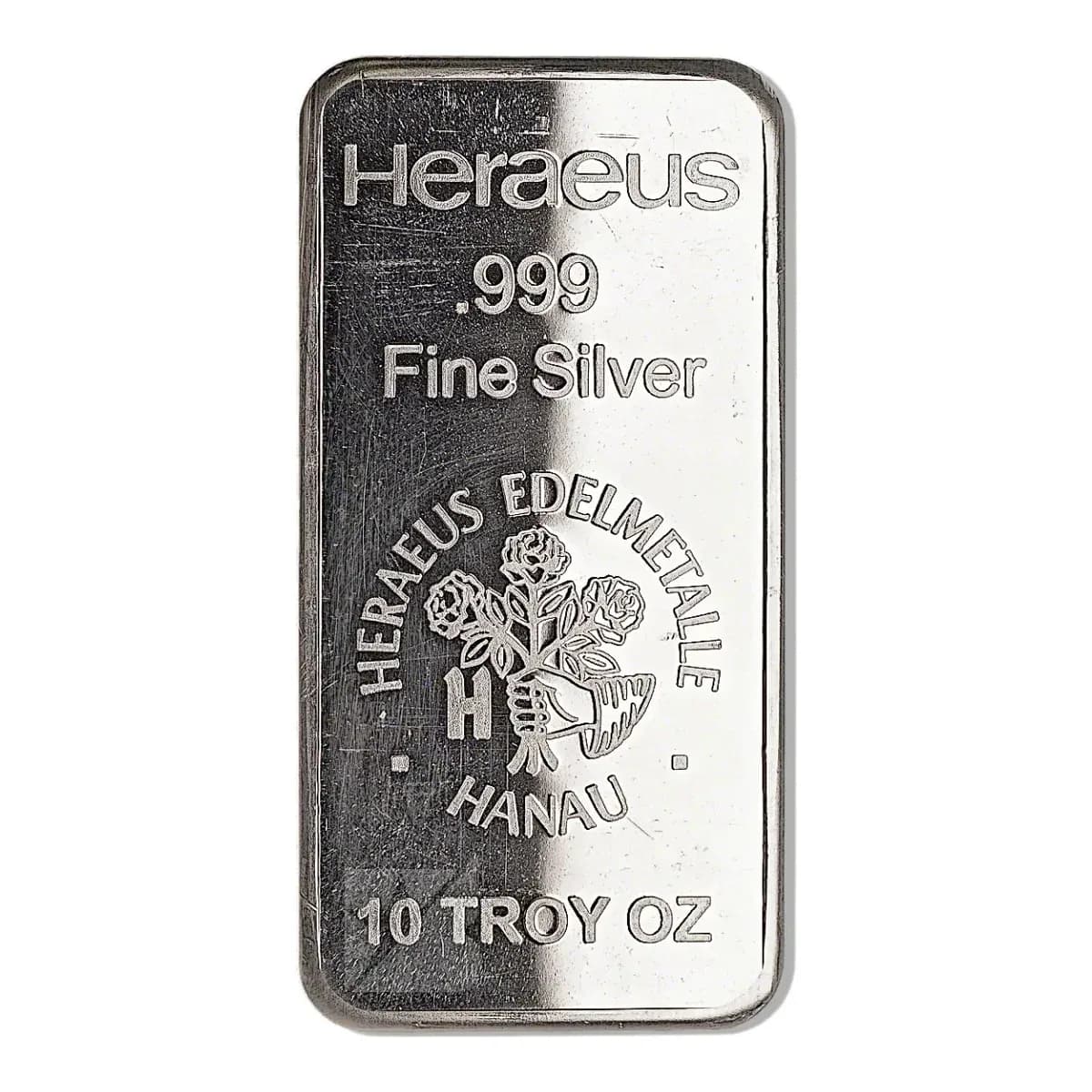 10 oz Heraeus Silver Bar (Minted)