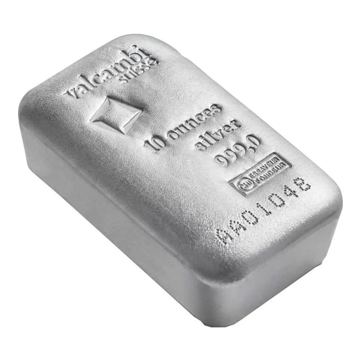 10 oz Valcambi Suisse Silver Bar (Cast) – view 2