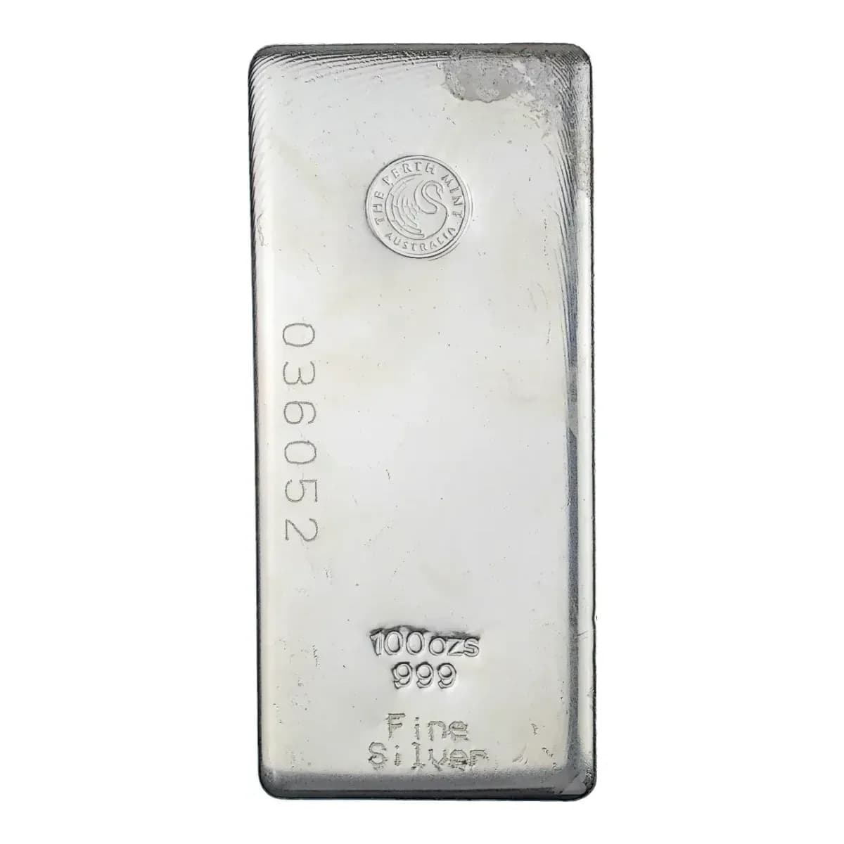 100 oz Perth Mint Silver Bar (Cast)