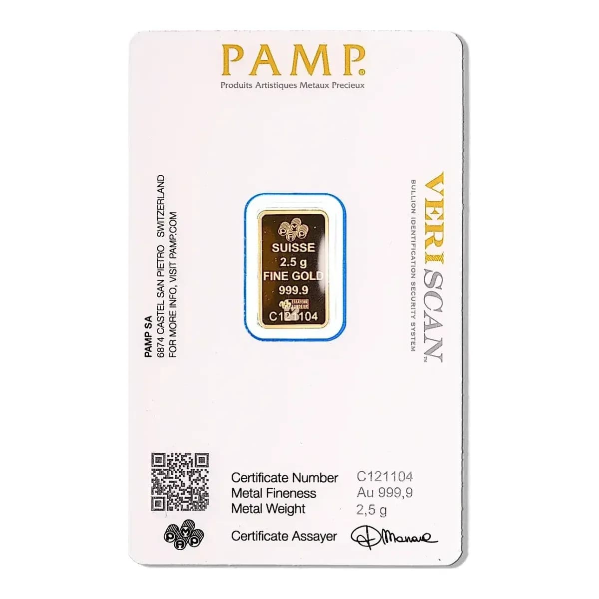 2.5 g PAMP Suisse Lady Fortuna Gold Bar – view 2