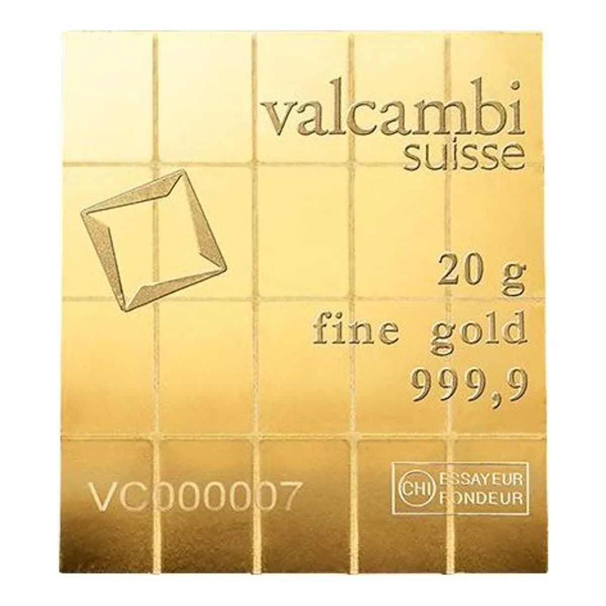 20 g Valcambi Gold CombiBar (20 × 1 g)