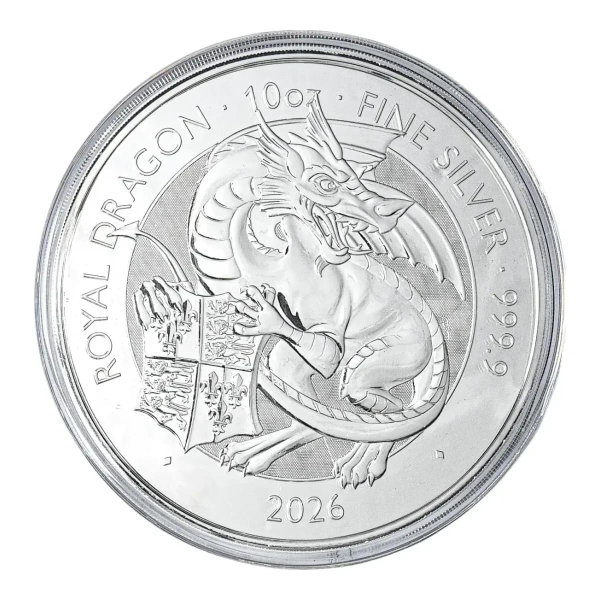 2026 10 oz Tudor Beasts Royal Dragon Silver Coin