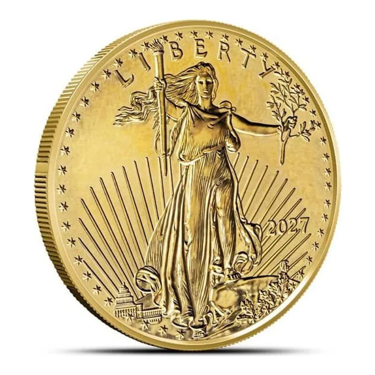 2027 1/10 oz American Gold Eagle – Mint Tube (50 Coins) – view 2