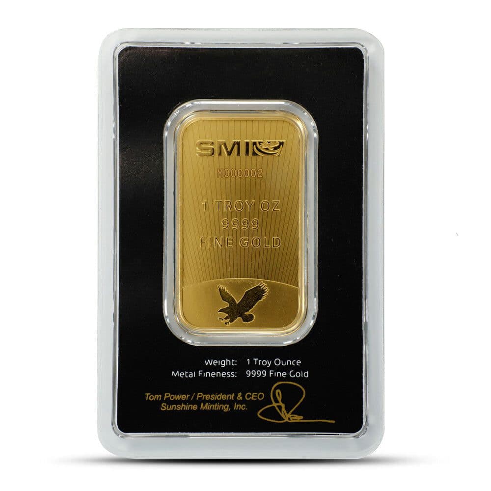 1 oz Sunshine Mercury Gold Bar