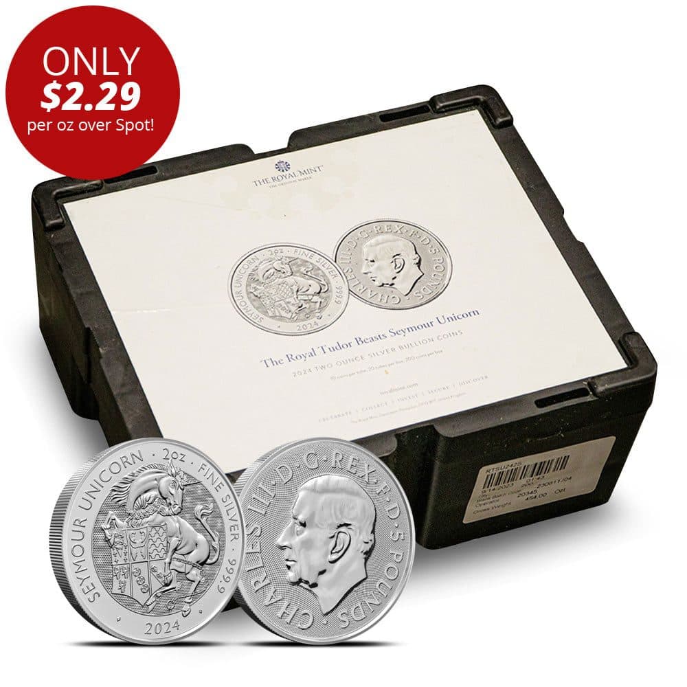 2024 2 oz British Silver Tudor Beasts Seymour Unicorn Monster Box
