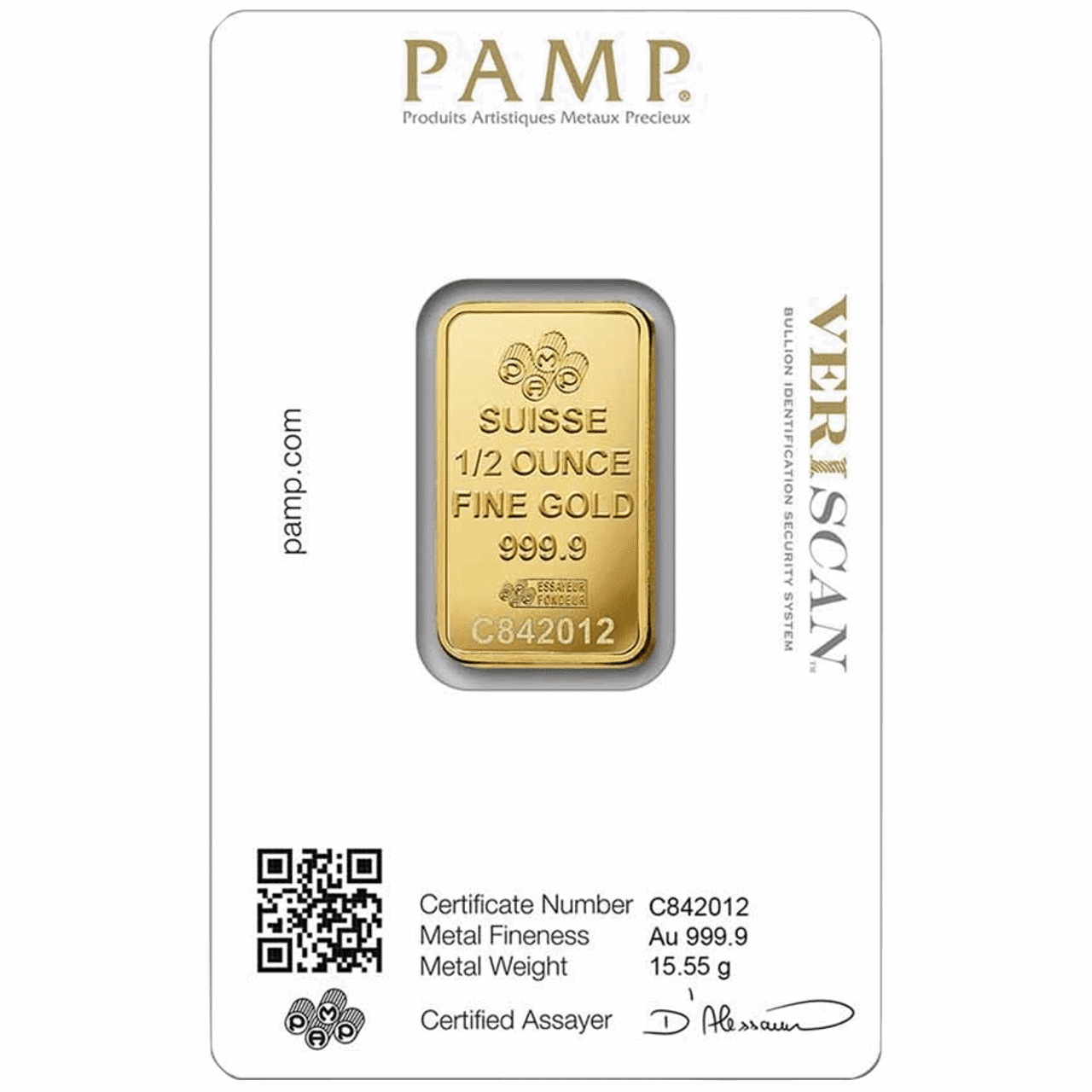 PAMP Suisse Fortuna 1/2oz Gold Bar