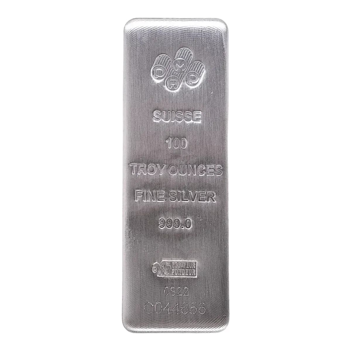 100 oz PAMP Suisse Silver Bar (Cast)