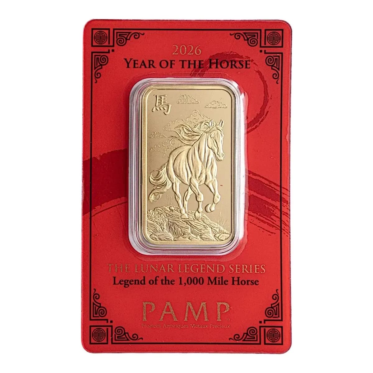 2026 1 oz PAMP Suisse Lunar Year of the Horse Gold Bar