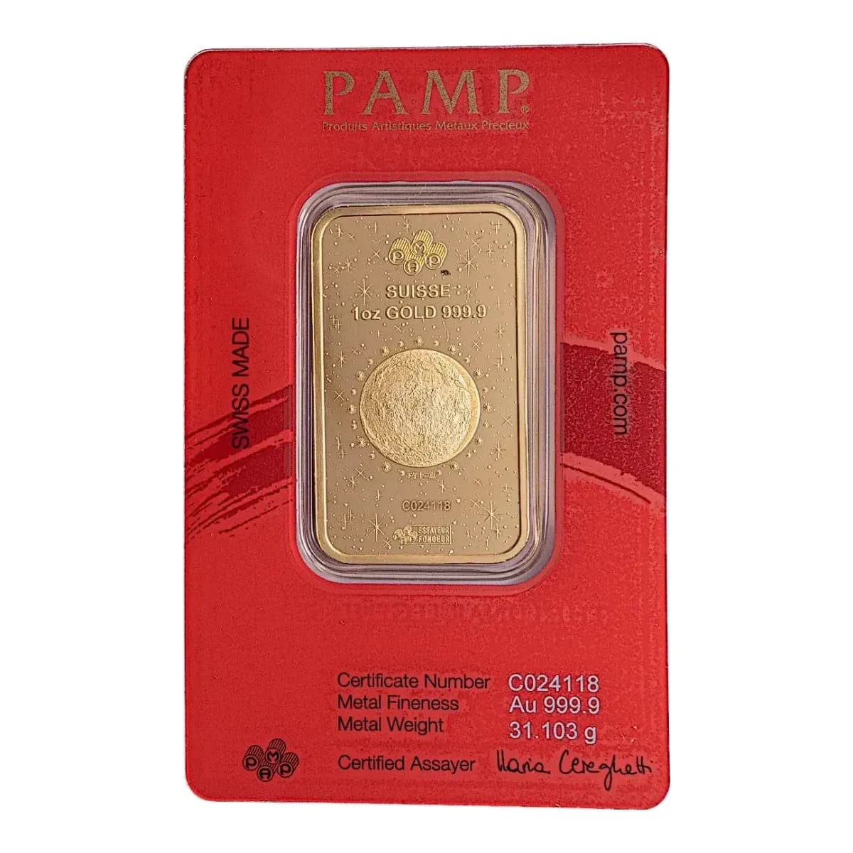 2026 1 oz PAMP Suisse Lunar Year of the Horse Gold Bar – view 2