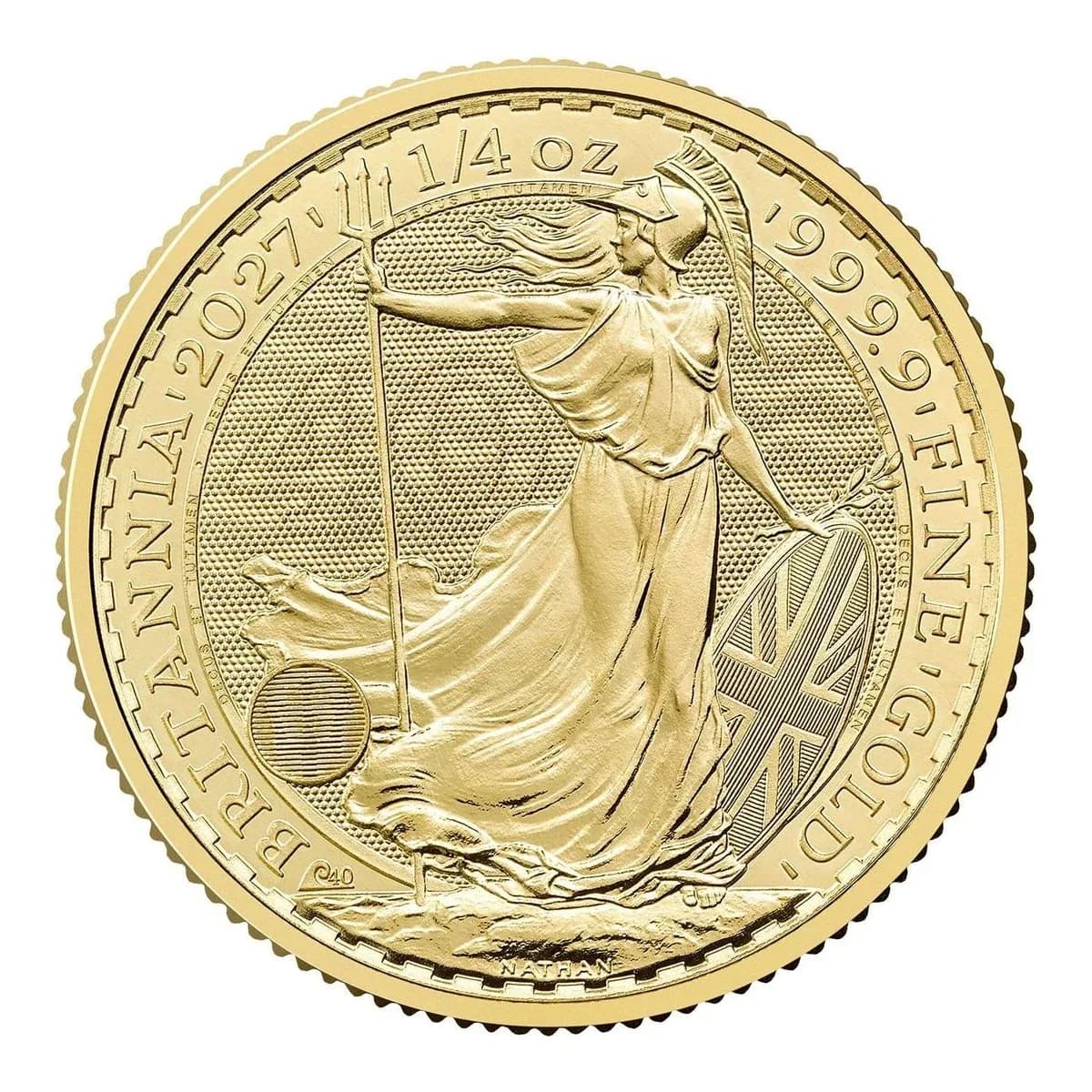 2027 1/4 oz Gold Britannia 40th Anniversary – Full Tube (10 Coins) – view 2