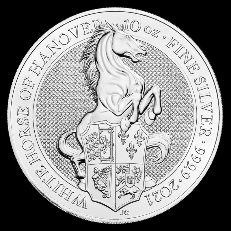 10 oz Queen’s Beasts White Horse of Hanover Silver Coin (2021)