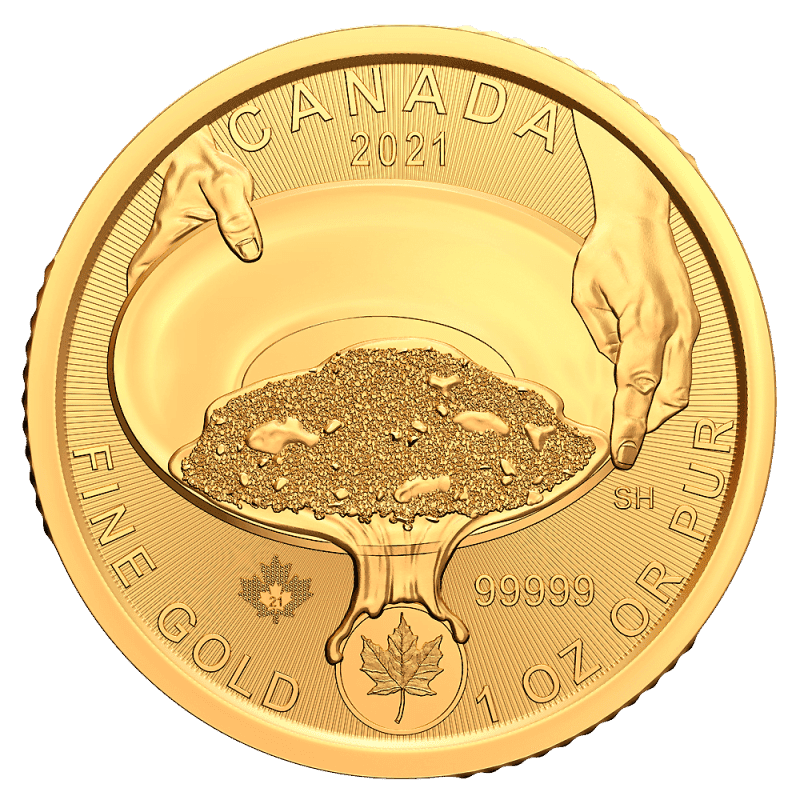 1 oz Klondike Gold Rush Panning for Gold .99999 Gold Coin (2021)
