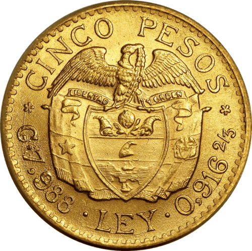 5 Pesos Colombia Simon Bolivar Gold Coin | 1919-1930