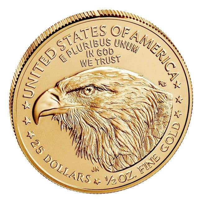 1/2 oz $25 Gold American Eagle Coin (Date Varies)