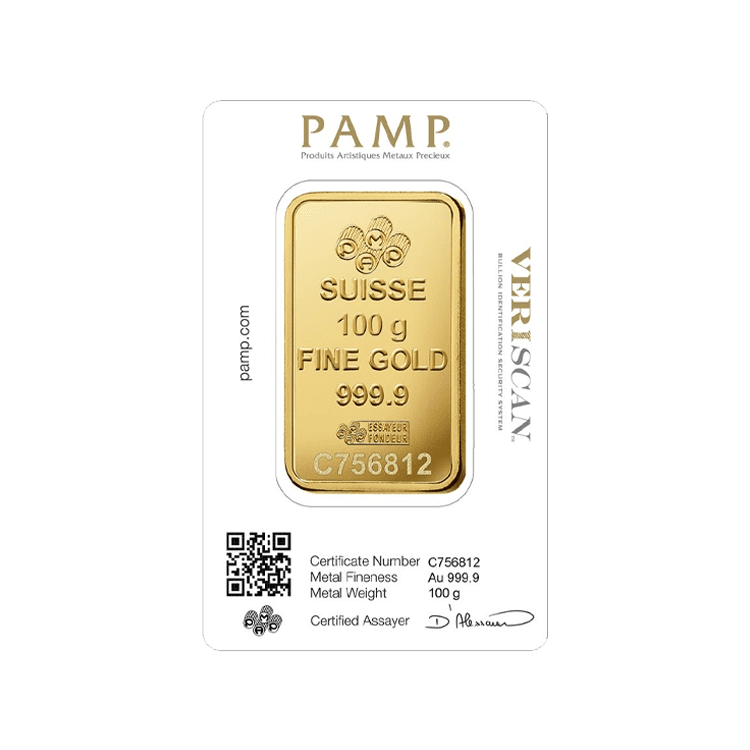 100g Pamp Suisse Gold Bar