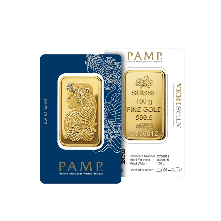 100g Pamp Suisse Gold Bar
