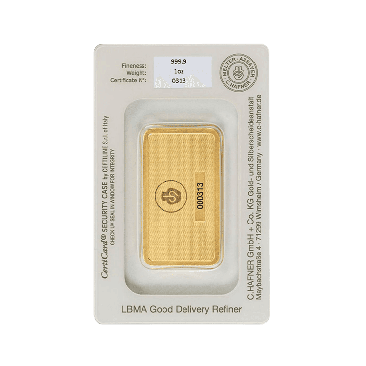 1 oz C. Hafner Gold Bar