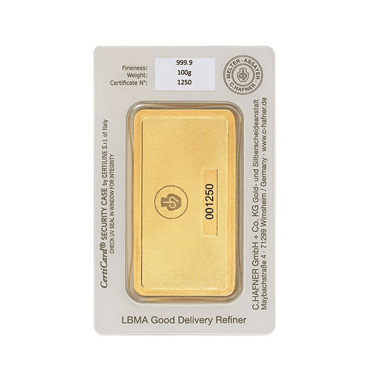 100g C. Hafner Gold Bar